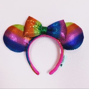 Disney Park Rainbow Mini Mouse Ears, Sequin